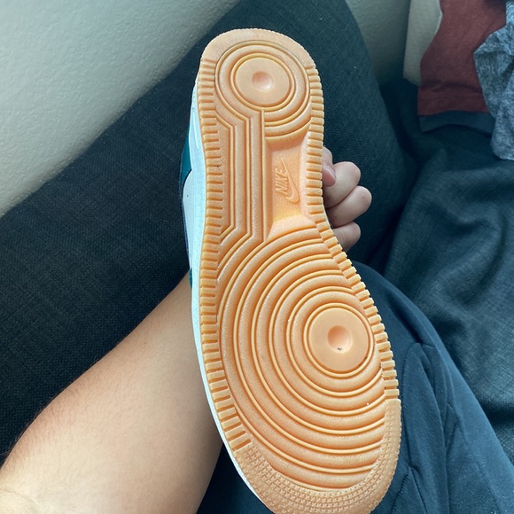 Green White and Tan Nike Air Force 1s Good Condition - Picture 4 of 6